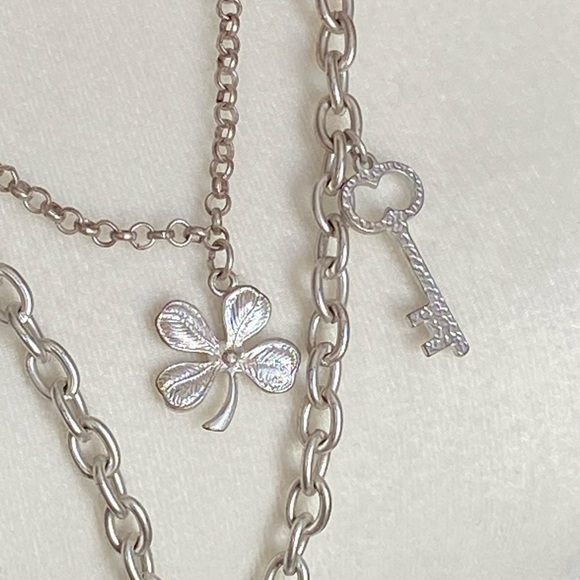 Silver Boho 4 Strand Large Charm Necklace - Picture 4 of 9